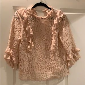 Beautiful peach lace blouse!